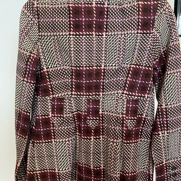 CAbi Burgundy and White Plaid Trench Coat - Picture 8 of 14